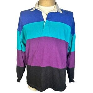 Vintage 90’s John Ashford Colorblock Rugby Shirt